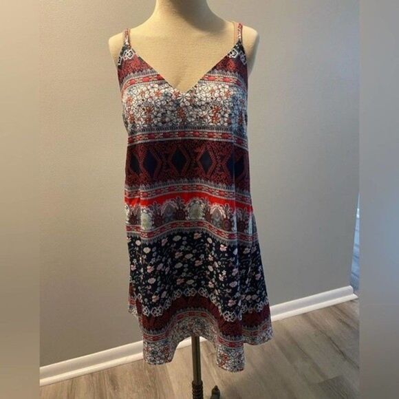 NWT Cupshe Floral Paisley Spaghetti Criss Cross Strap, Mini Sundress - Size XL - Picture 5 of 16